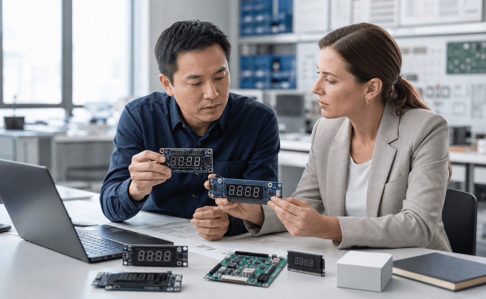 Elektronikprüfung von Display-Optionen und Entscheidungen zur nutzerseitigen Benutzeroberfläche
