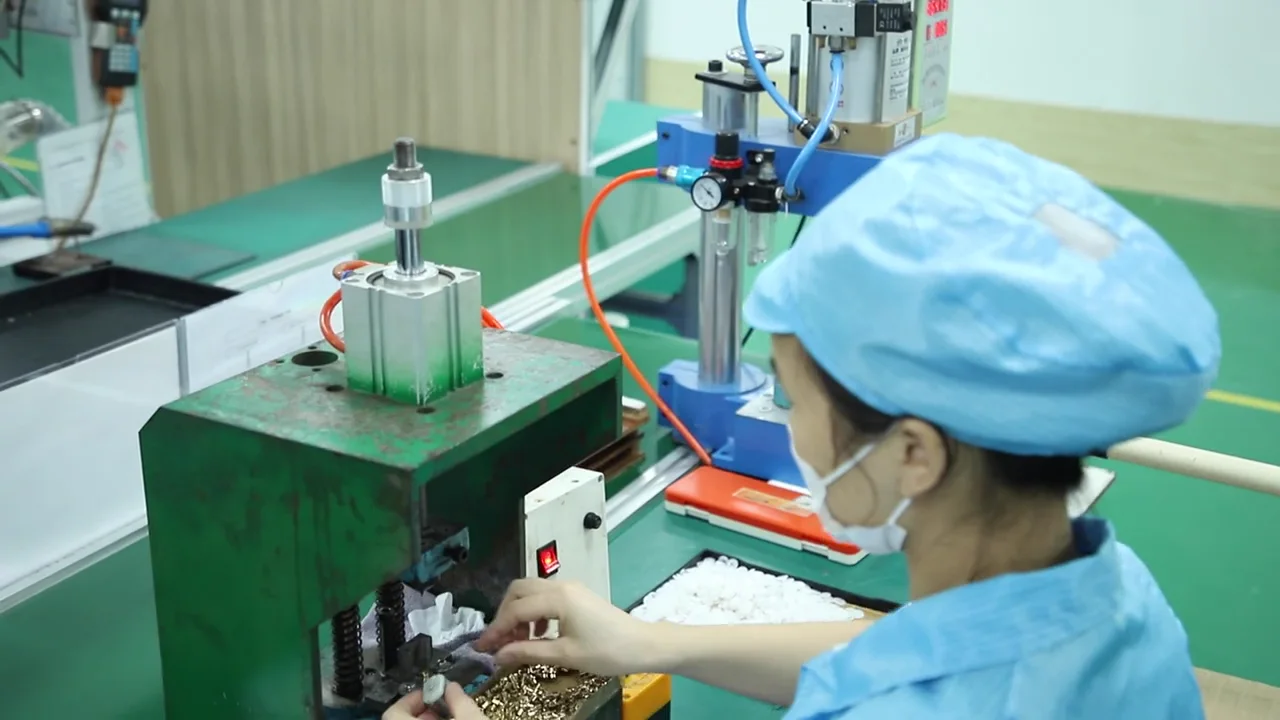 AIMEI small component in-process inspection shown in original factory footage.